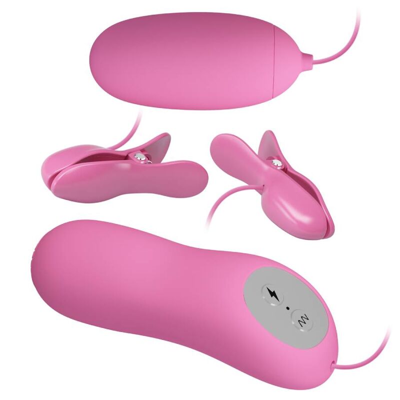 PRETTY LOVE - PINCES AVEC VIBRATIONS ET ÉLECTROCHOCS ROSE