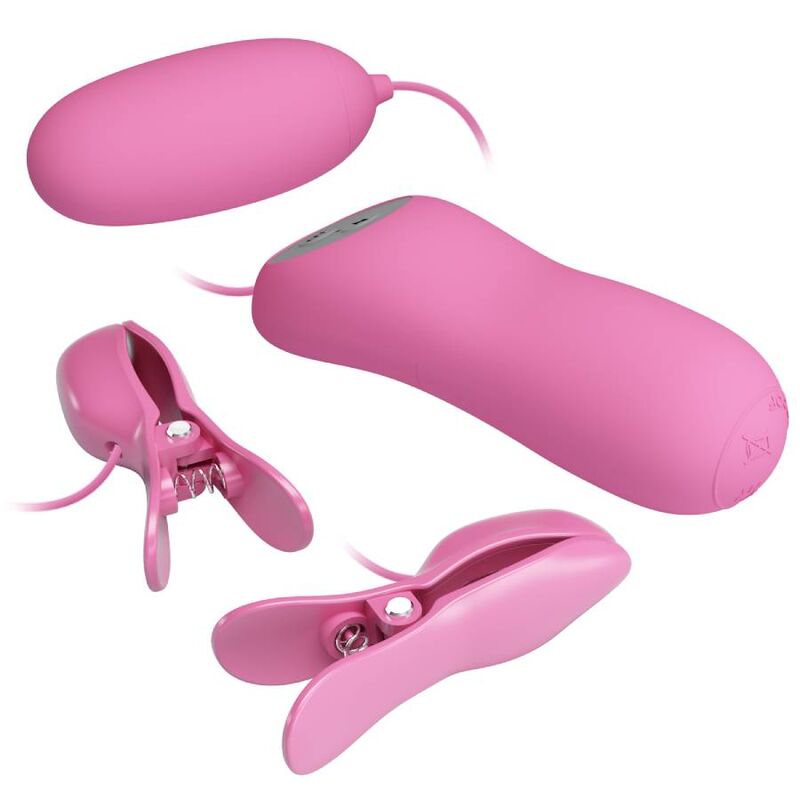 PRETTY LOVE - PINCES AVEC VIBRATIONS ET ÉLECTROCHOCS ROSE