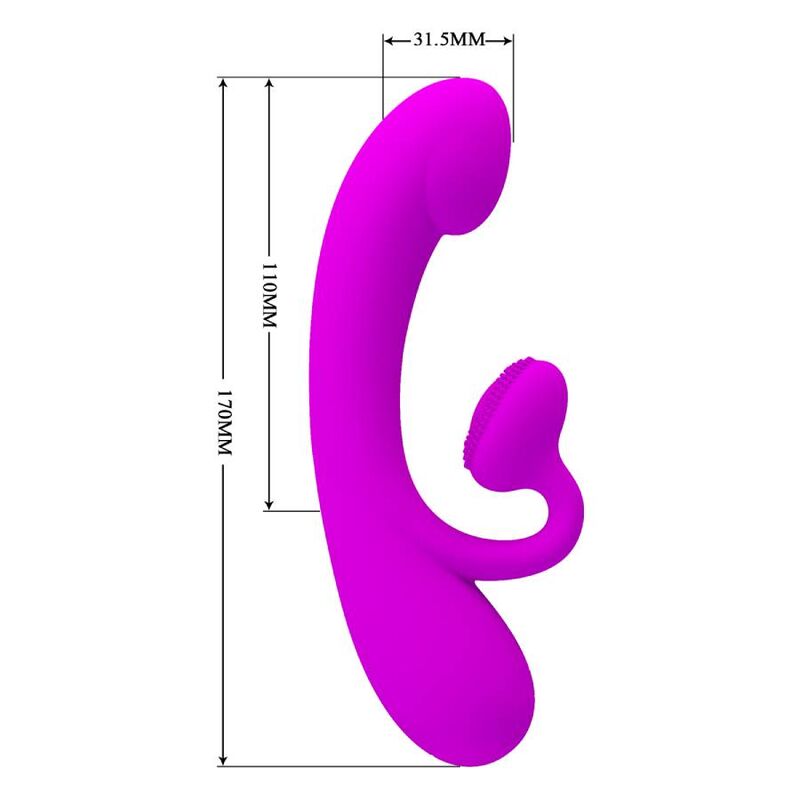 PRETTY LOVE - VIBREUR SINCÈRE ET STIMULATEUR CLITORIDIEN EN SILICONE VIOLET