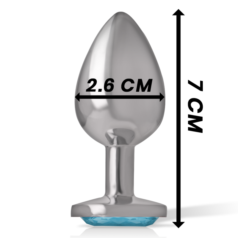 INTENSE - PLUG ANAL MÉTAL ALUMINIUM AVEC CRISTAL BLEU TAILLE S