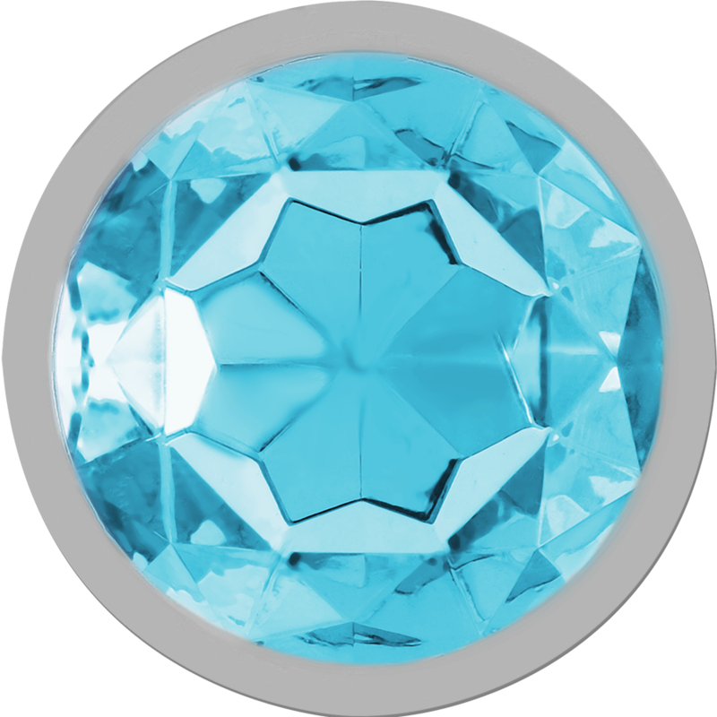 INTENSE - PLUG ANAL MÉTAL ALUMINIUM AVEC CRISTAL BLEU TAILLE S