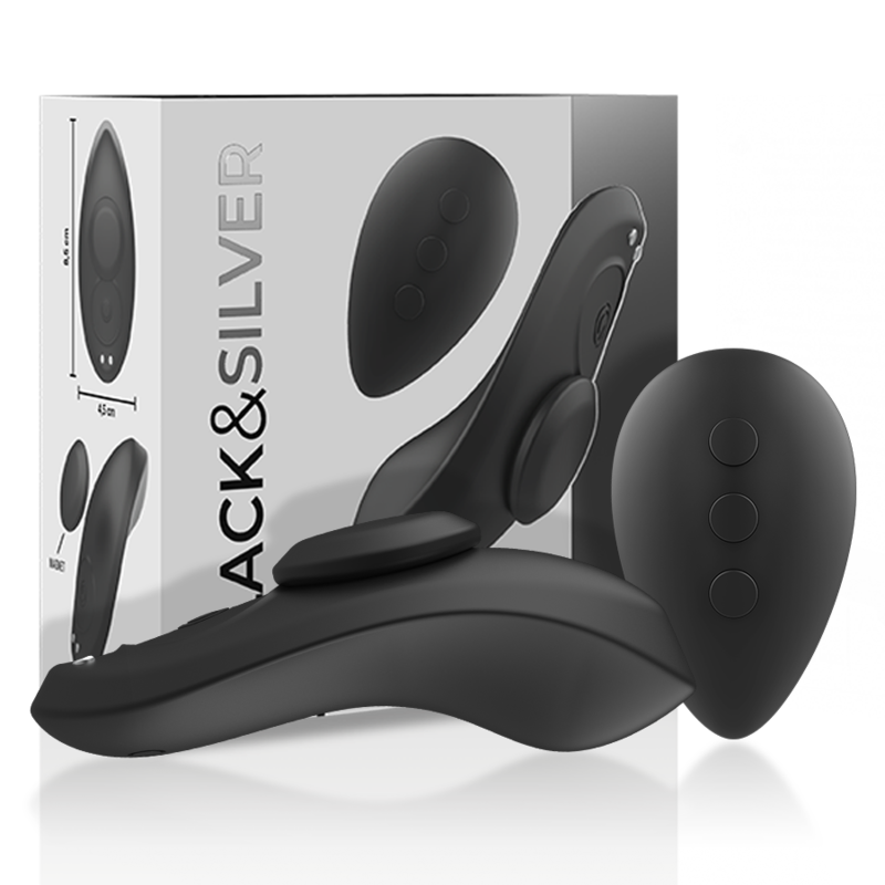 BLACK&SILVER - PRESTON MAGNETIC VIBRATING SILICONE PANTIES WITH REMOTE CONTROL