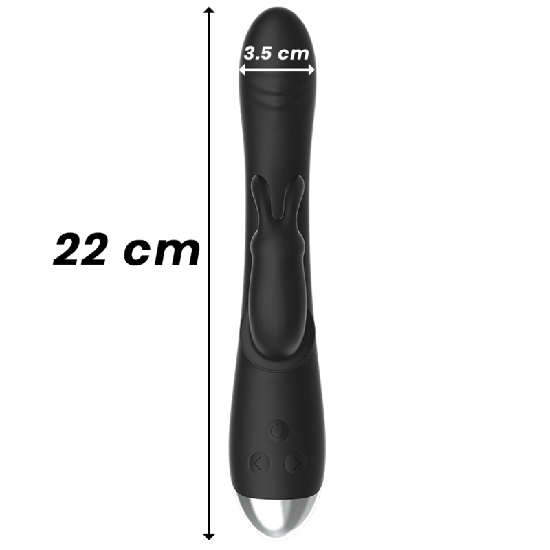 NOIR&ARGENT - DJ. ADAM STIMULATEUR LAPIN SILICONE RECHARGEABLE NOIR