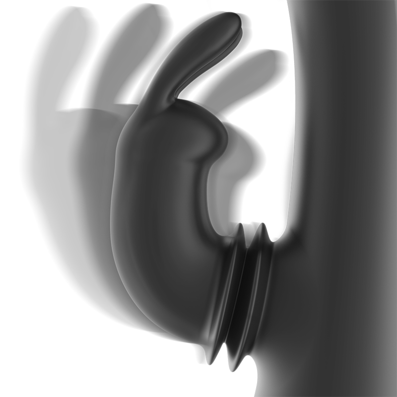 NOIR&ARGENT - DJ. ADAM STIMULATEUR LAPIN SILICONE RECHARGEABLE NOIR