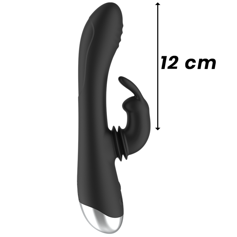 NOIR&ARGENT - DJ. ADAM STIMULATEUR LAPIN SILICONE RECHARGEABLE NOIR