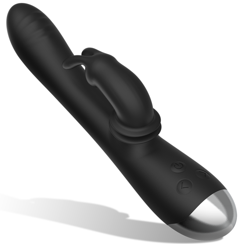 NOIR&ARGENT - DJ. ADAM STIMULATEUR LAPIN SILICONE RECHARGEABLE NOIR