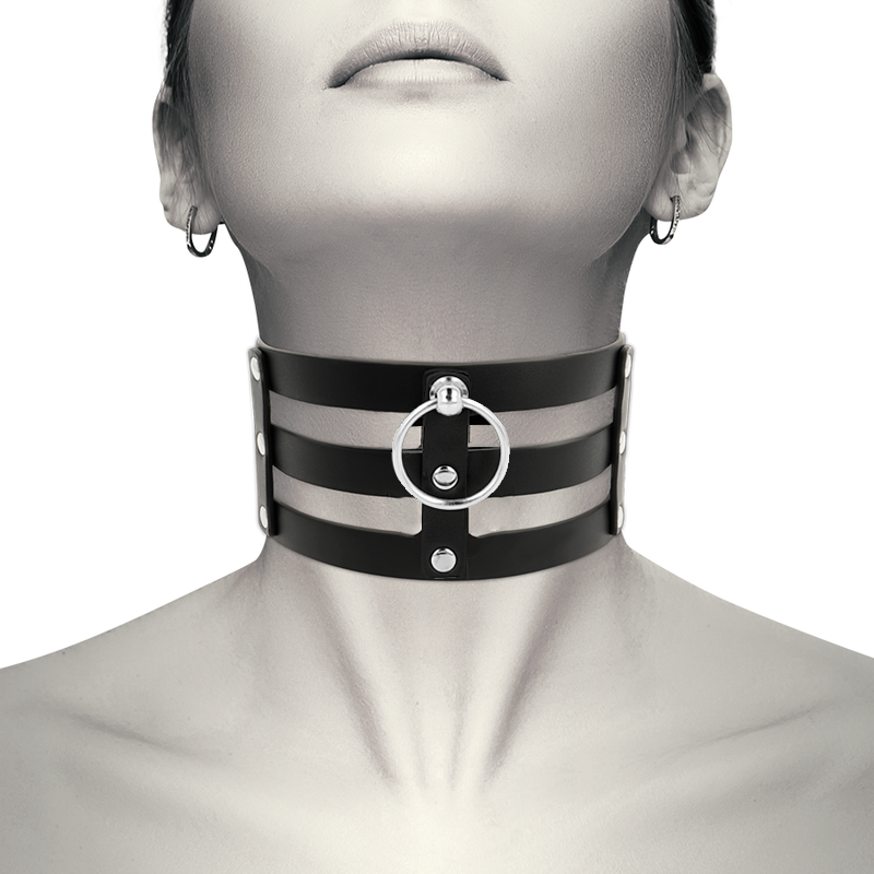 COQUETTE CHIC DESIRE - COLLIER RAS DU COU EN CUIR VÉGAN STYLE FÉTICHE