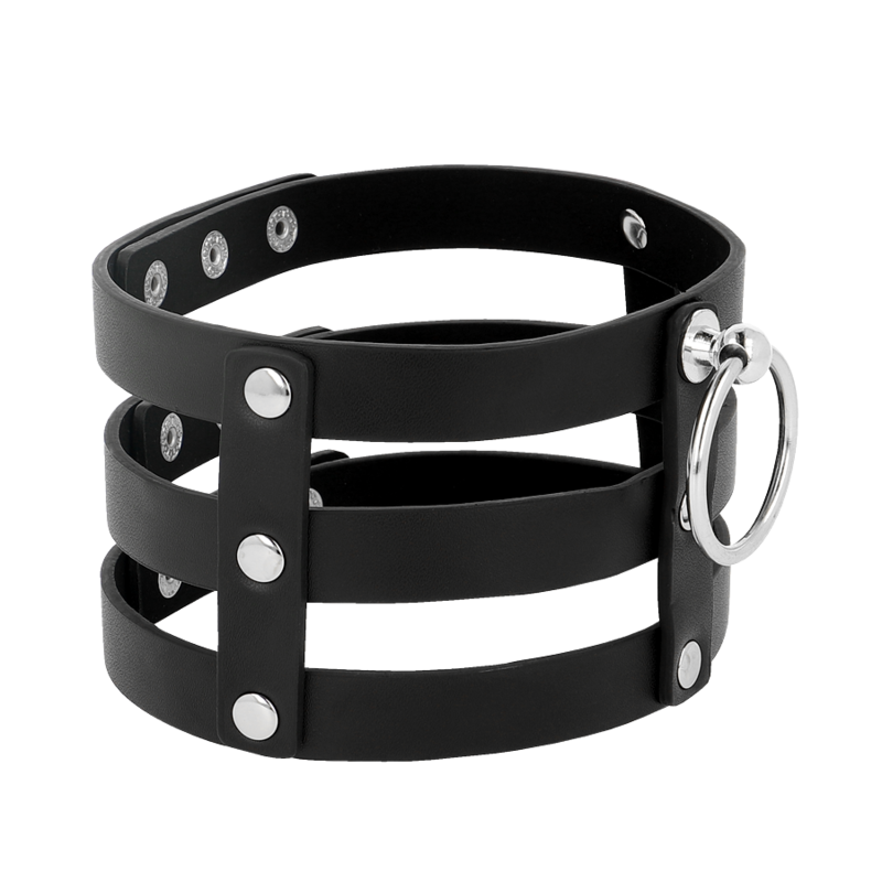 COQUETTE CHIC DESIRE - COLLIER RAS DU COU EN CUIR VÉGAN STYLE FÉTICHE