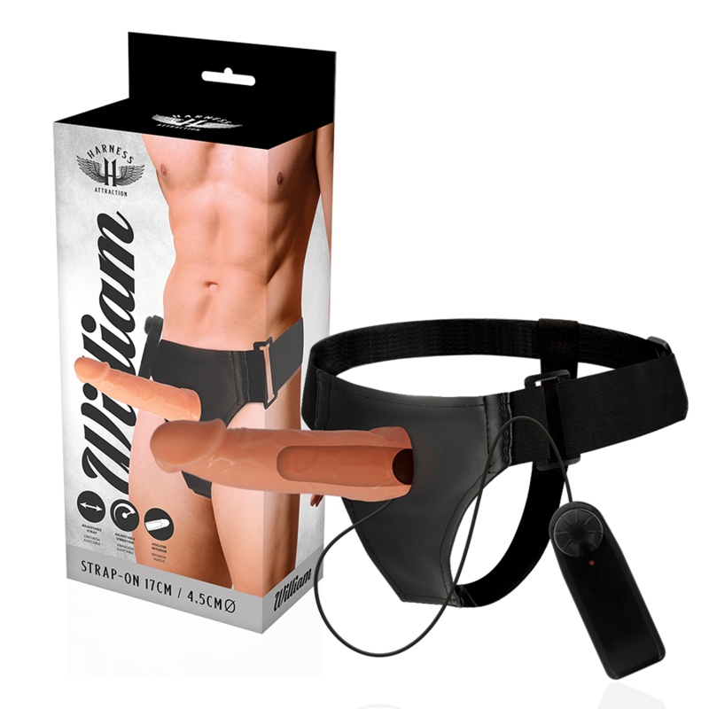 HARNESS ATTRACTION - ARNÉS  HUECO WILLIAN CON VIBRADOR 17 CM -O- 4.5 CM