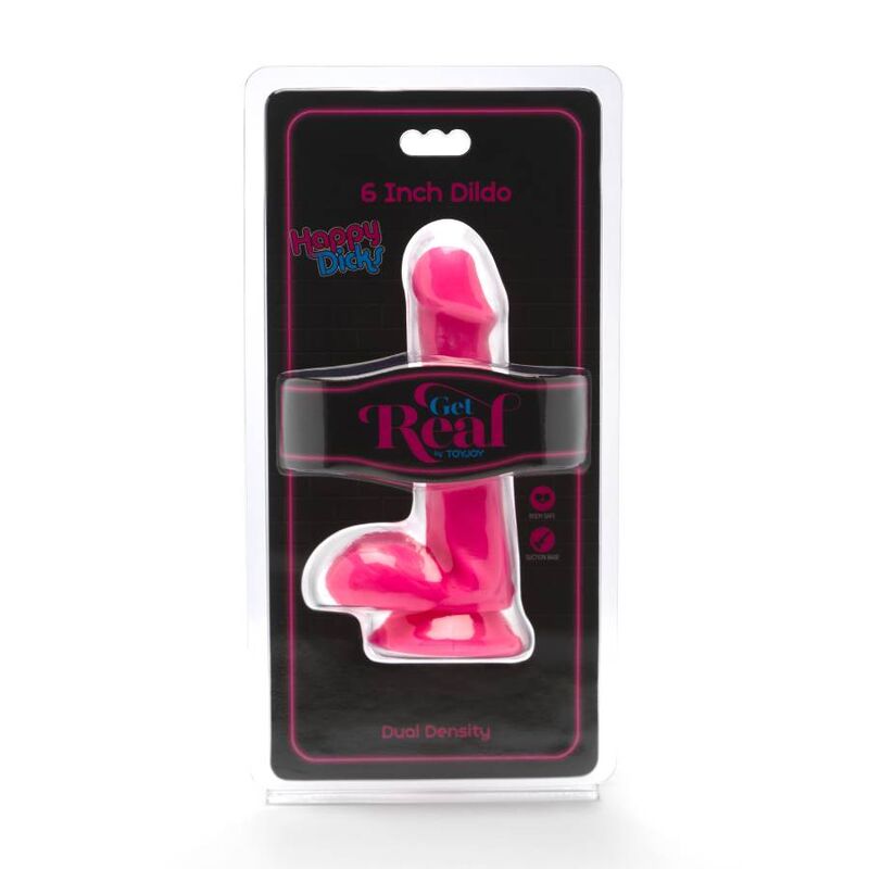 GET REAL - HAPPY DICKS DILDO 12 CM AVEC TESTICULES ROSE