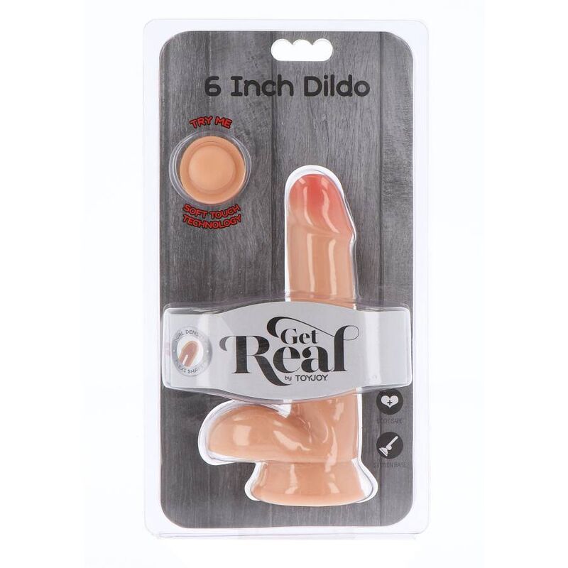GET REAL - GODEMICHET DOUBLE DENSITÉ 17 CM AVEC TESTICULES NATURELS