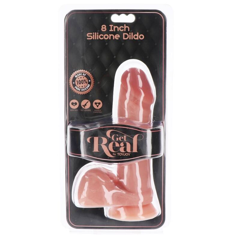 GET REAL - GODEMICHET SILICONE 20,5 CM AVEC TESTICULES NATUREL