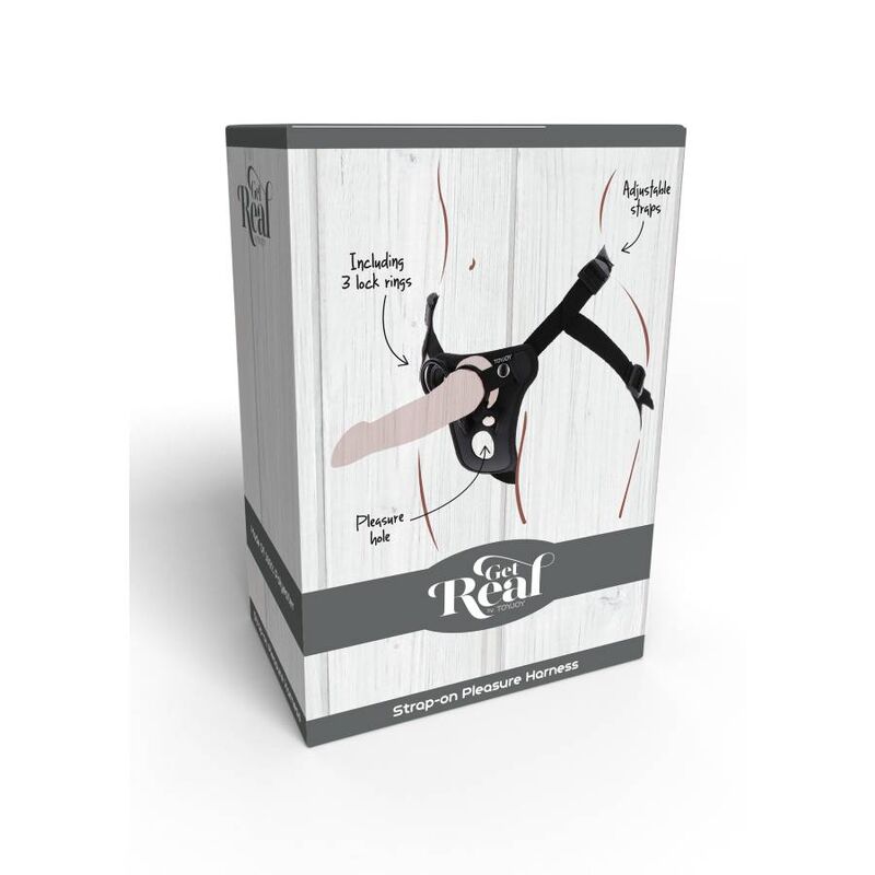 GET REAL - STRAP-ON PLEASURE BLACK HARNESS