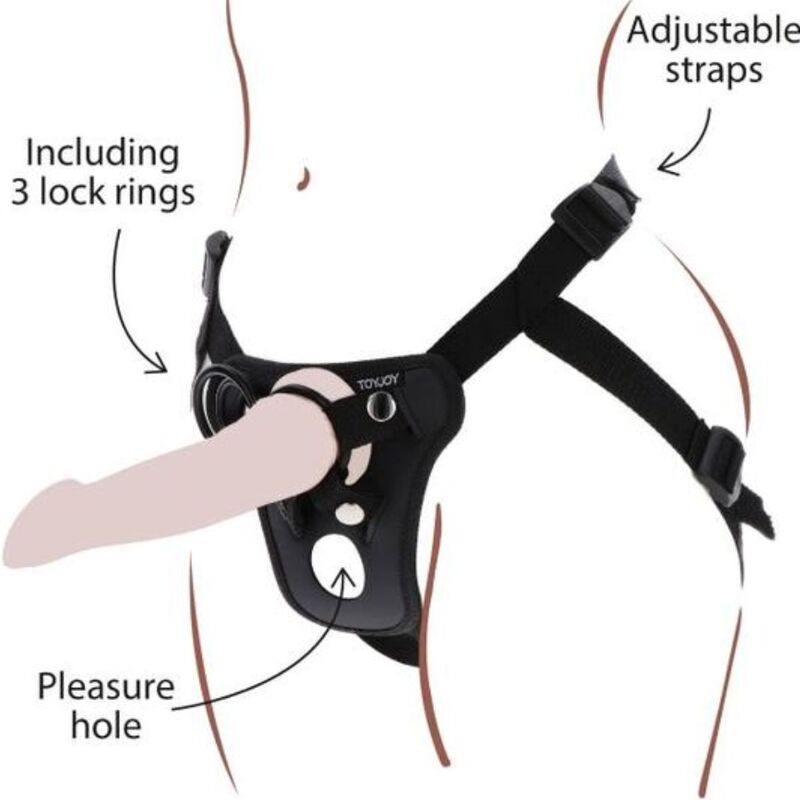 GET REAL - STRAP-ON PLEASURE BLACK HARNESS