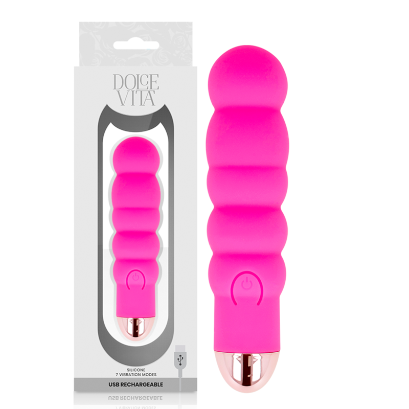 DOLCE VITA - VIBROMASSEUR RECHARGEABLE SIX ROSE 7 VITESSES