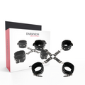 DARKNESS - LEATHER HANDCUFFS FOR FEET AND HANDS BLACK