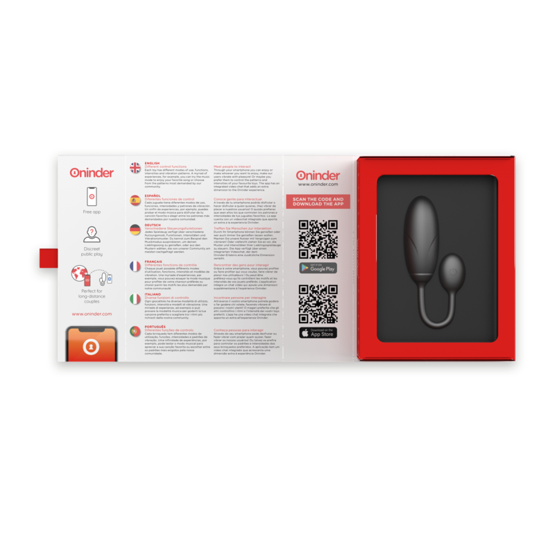 ONINDER - DENVER OEUF VIBRANT NOIR 7 X 2.7 CM - APPLICATION GRATUITE