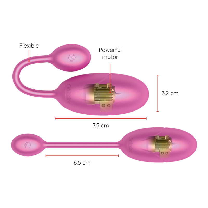 ONINDER - TOKYO PINK VIBRATING EGG 7.5 X 3.2 CM - FREE APP