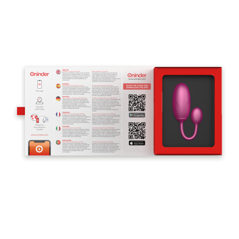 ONINDER - TOKYO PINK VIBRATING EGG 7.5 X 3.2 CM - FREE APP