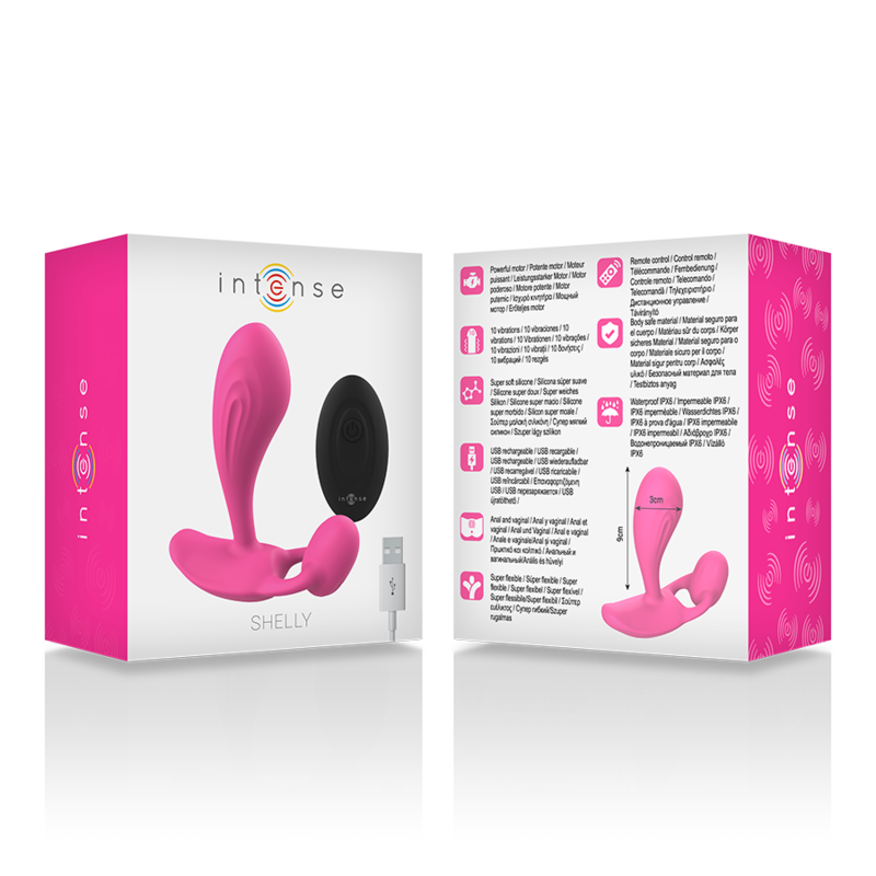 INTENSE - SHELLY DUO ANAL-PÉRINÉE , VAGINAL-CLITORIS TÉLÉCOMMANDÉ ROSE