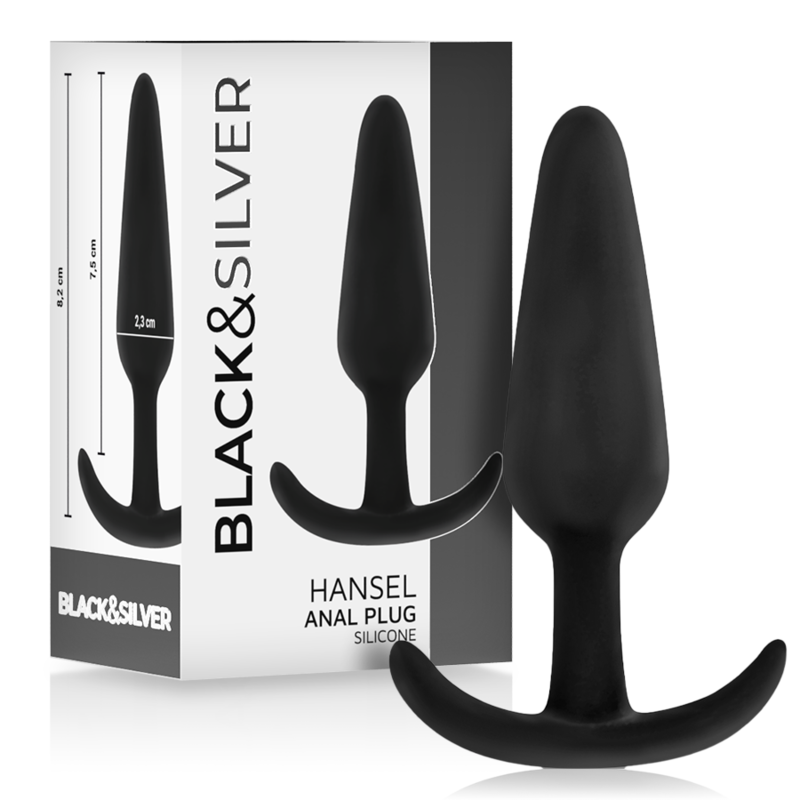 BLACK&SILVER - HANSEL PLUG ANAL EN SILICONE AVEC ANNEAU PETIT