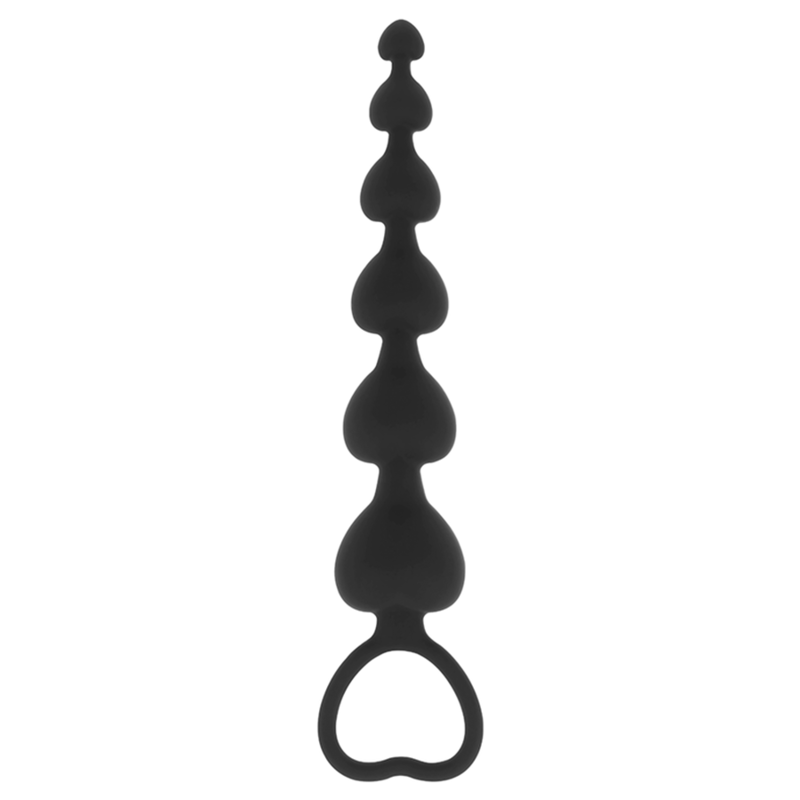 BLACK&SILVER - CHAÎNE ANALE MILA CŒURS 18 CM