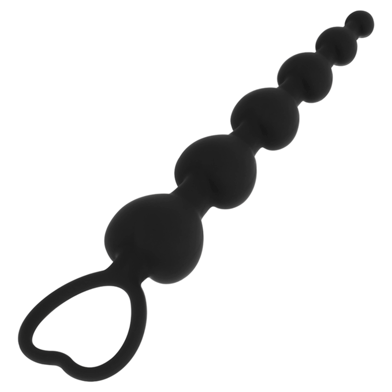 BLACK&SILVER - MILA ANAL CHAIN ​​OF HEARTS 18 CM