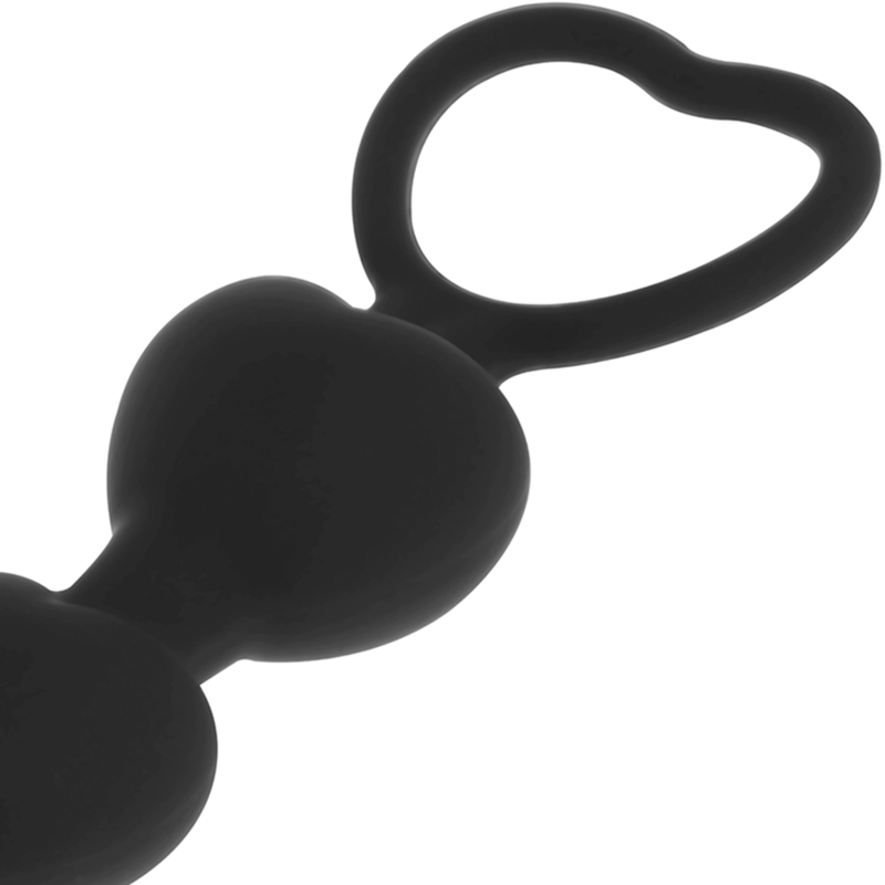 BLACK&SILVER - MILA ANAL CHAIN ​​OF HEARTS 18 CM