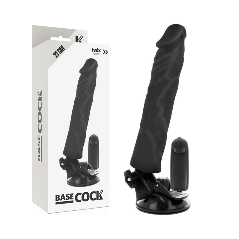 BASECOCK - VIBREUR RÉALISTE TÉLÉCOMMANDE NOIR 21 CM -O- 4 CM