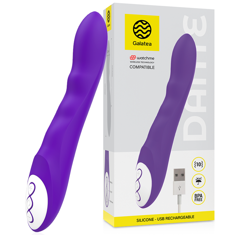 GALATEA - DANTE VIBREUR LILAS COMPATIBLE AVEC LA TECHNOLOGIE SANS FIL WATCHME