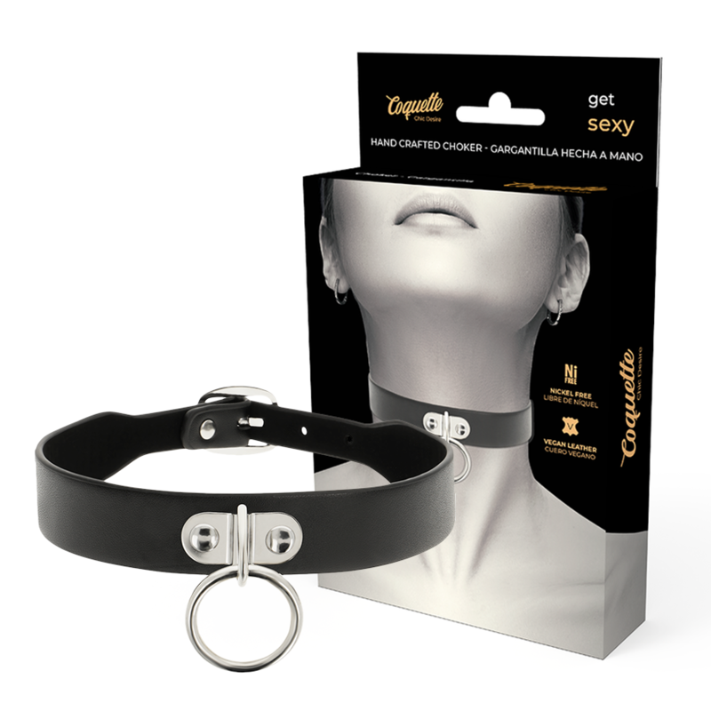COQUETTE CHIC DESIRE - COLLIER CUIR VÉGÉTALIEN ACCESSOIRE FEMME FÉTICHE