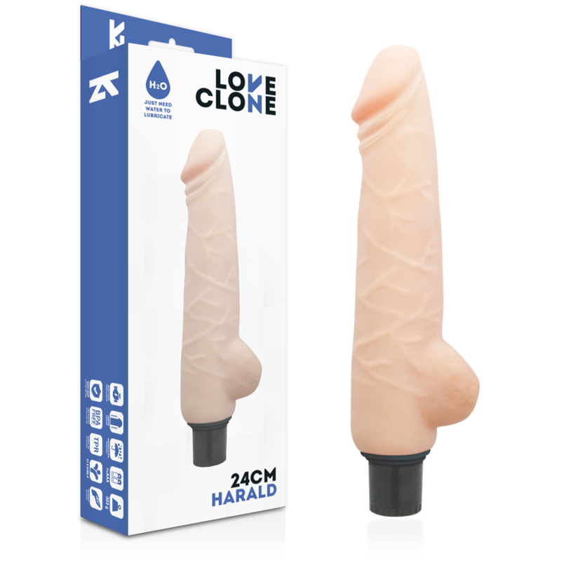LOVECLONE - HARALD VIBROMASSEUR RÉALISTE AUTO-LUBRIFIANT 24 CM -O- 4 CM