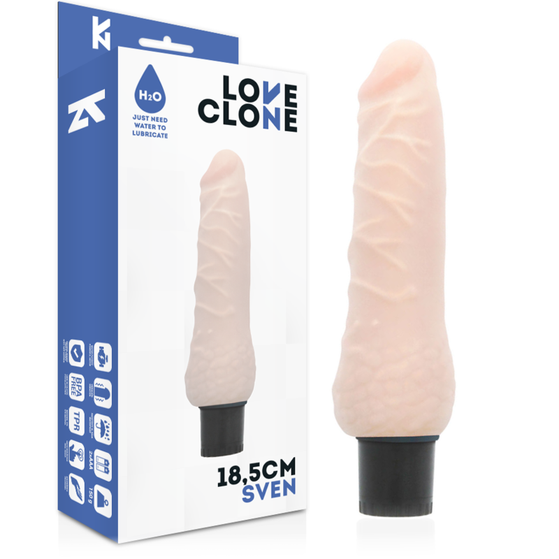 LOVECLONE - SVEN VIBRATEUR RÉALISTE AUTO-LUBRIFIANT 18,5 CM -Ø- 3,3 CM