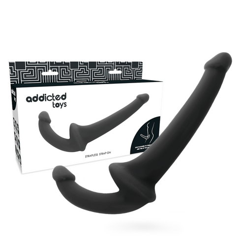 ADDICTED TOYS - BLACK HARNESS DILDO WITHOUT RESTRAINT