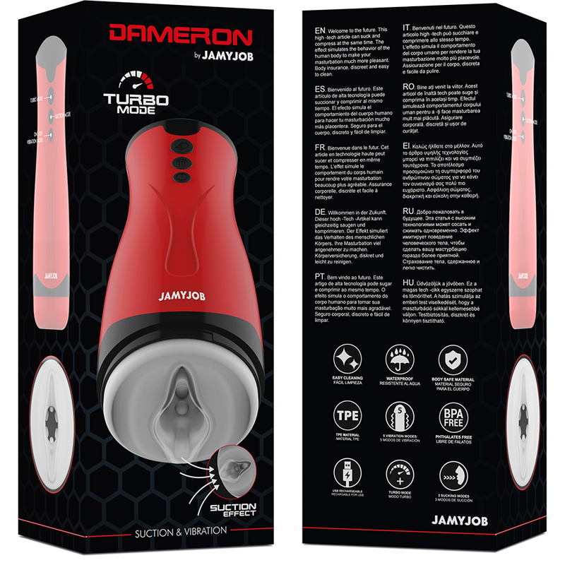 JAMYJOB - DAMERON MASTURBADOR DE SUCCIONADOR Y VIBRACIÓN