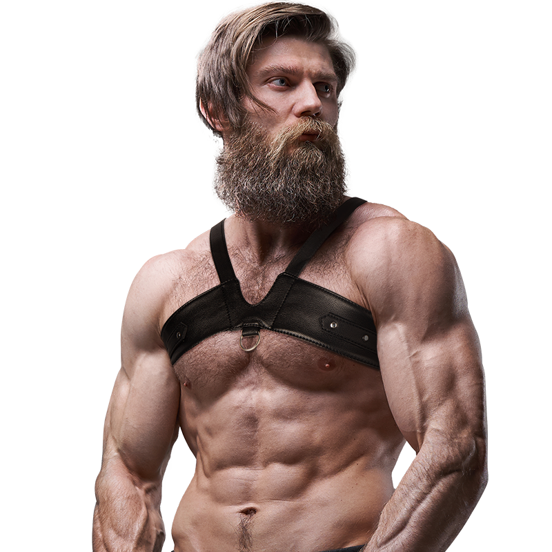 FETISH ATTITUDE SOUMISE - HARNAIS BRIGADE ÉCO-CUIR POITRINE HOMME