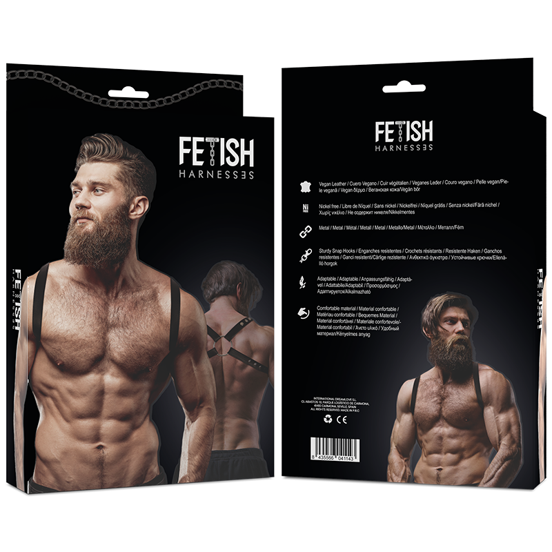 FETISH SUBMISSIVE ATTITUDE - ECO-LEATHER BACK HARNESS FOR MEN
