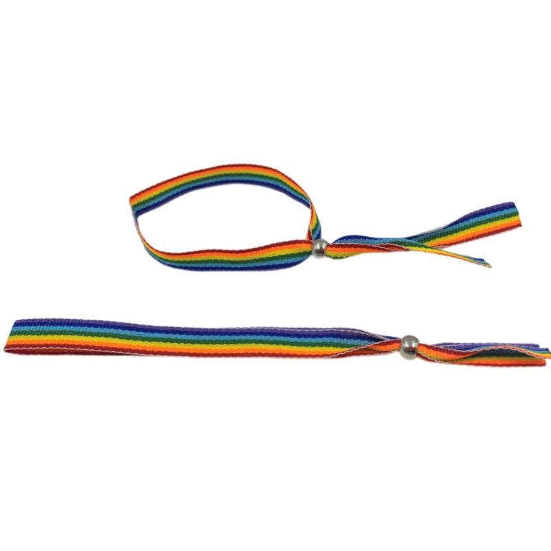 PRIDE - SILVER BEAD BRACELET WITH LGBT FLAG