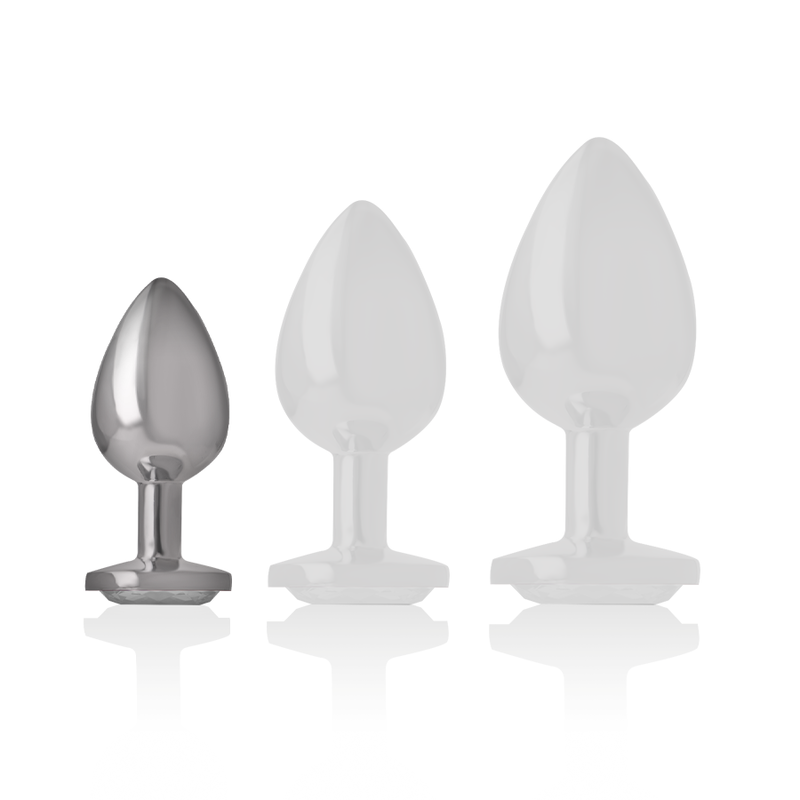 INTENSE - ANAL PLUG METAL ALUMINUM WHITE HEART SIZE S
