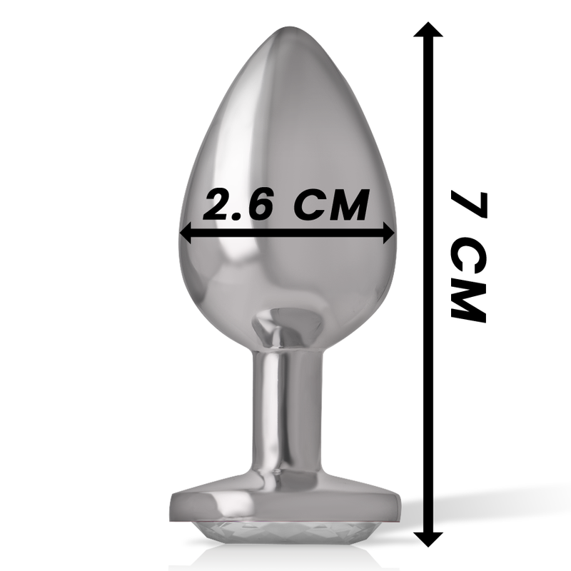 INTENSE - ANAL PLUG METAL ALUMINUM WHITE HEART SIZE S