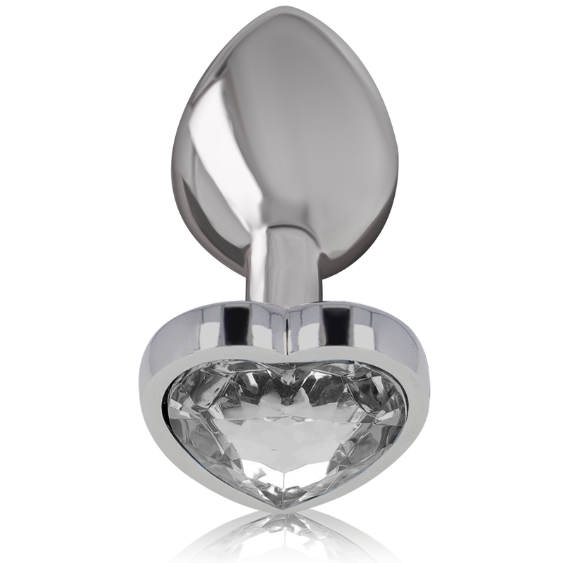 INTENSE - ANAL PLUG METAL ALUMINUM WHITE HEART SIZE S