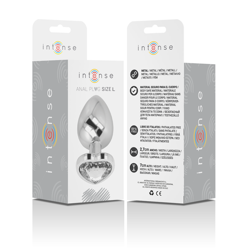 INTENSE - PLUG ANAL MÉTAL ALUMINIUM CŒUR BLANC TAILLE L