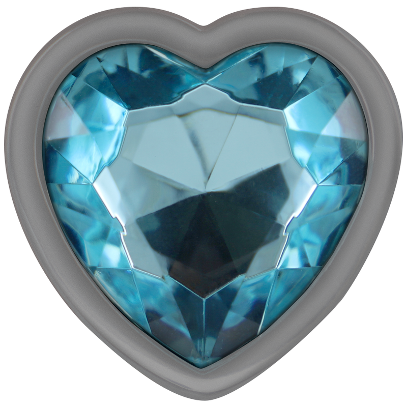 INTENSE - ANAL PLUG METAL ALUMINUM BLUE HEART SIZE S