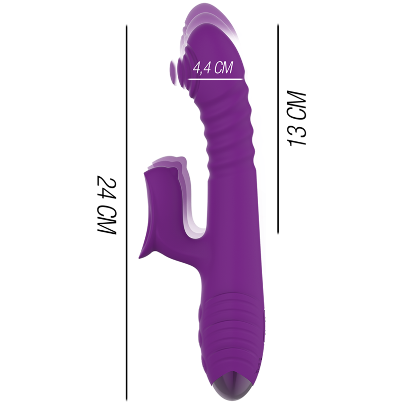 INTENSE - IGGY VIBREUR MULTIFONCTION RECHARGEABLE UP & DOWN AVEC STIMULATEUR CLITORIDIEN VIOLET