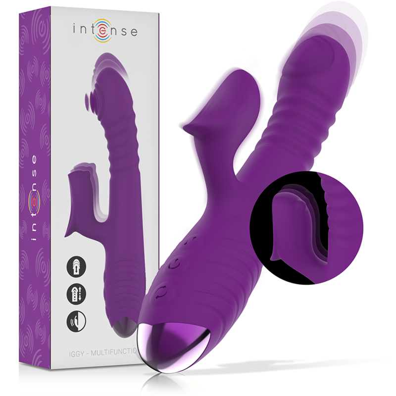 INTENSE - IGGY VIBREUR MULTIFONCTION RECHARGEABLE UP & DOWN AVEC STIMULATEUR CLITORIDIEN VIOLET