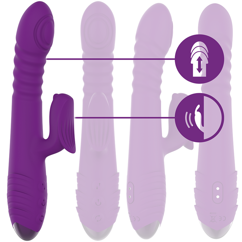 INTENSE - IGGY VIBREUR MULTIFONCTION RECHARGEABLE UP & DOWN AVEC STIMULATEUR CLITORIDIEN VIOLET