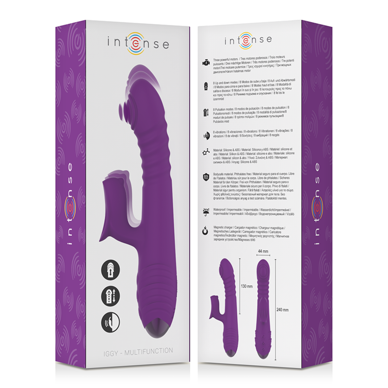 INTENSE - IGGY VIBREUR MULTIFONCTION RECHARGEABLE UP & DOWN AVEC STIMULATEUR CLITORIDIEN VIOLET