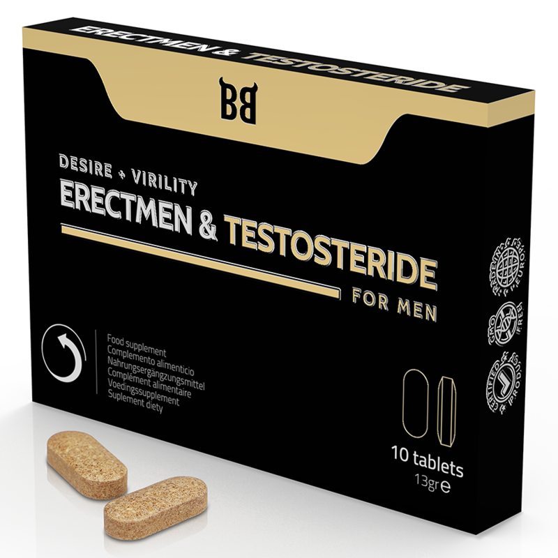 BLACK BULL - ERECTMEN & TESTOSTERIDE MEN'S POTENCY AND TESTOSTERONE 10 CAPSULES