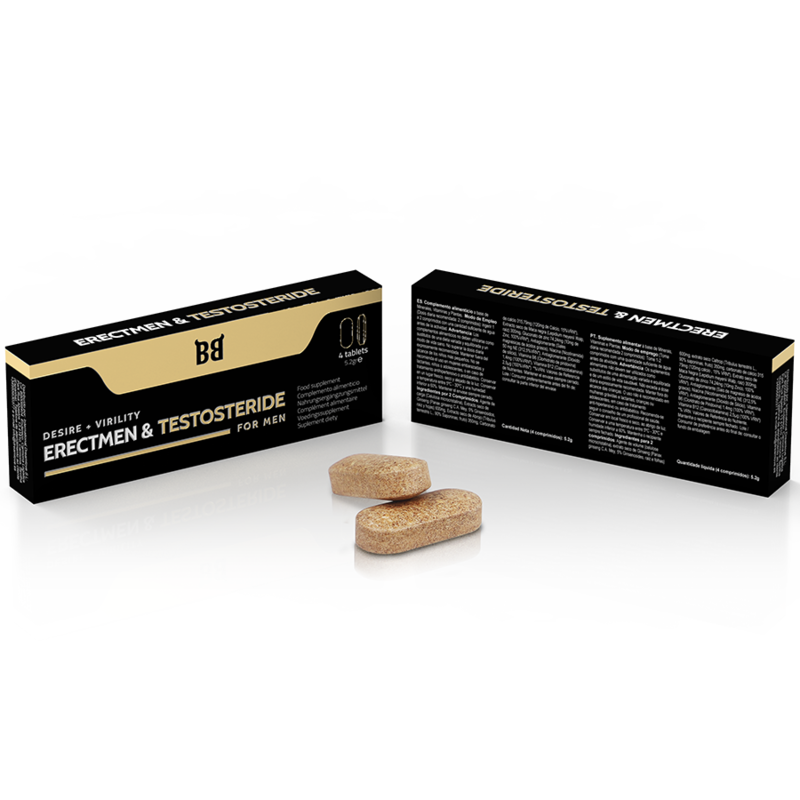 BLACK BULL - ERECTMEN & TESTOSTERIDE MEN'S POTENCY AND TESTOSTERONE 4 CAPSULES