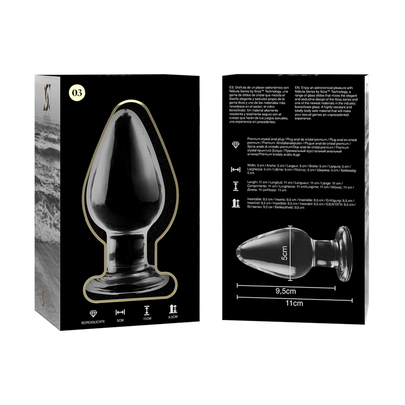NEBULA SERIES BY IBIZA - MODELO 3 PLUG CRISTAL TRANSPARENTE 11 CM -O- 5 CM